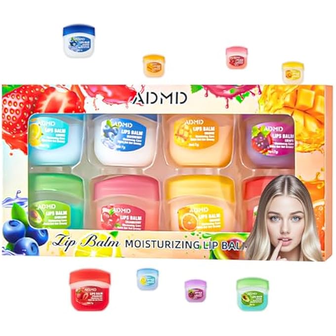 rayihni LIP BALM LIP MOISTURIZING SET 8 KINDS OF FRUIT FLAVOR LIP MASK,4-IN-1 LIP CARE IS SUITABLE FOR DRY PEELING, DARK SUNKEN, REDUCING LIP LINES, MOISTURIZING LIPSTICK, AND REPAIRING LIPSTICK - Image 1